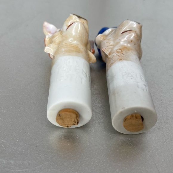 Vintage Pig Salt Pepper Shakers Skinny Pig Patent TT Bonnet & Hat Pig Set - Picture 3 of 5